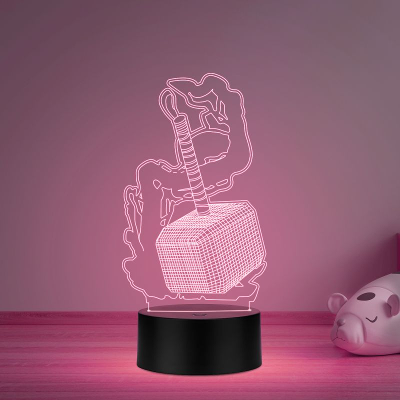 D Illusion thor259 Hammer Acrylic Table lamp Multicolored Light